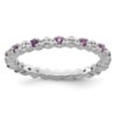 thumbnail image 2 of Auriga Fine Jewelry 925 Sterling Silver Amethyst and Diamond Ring for Women Size 6, 2 of 6