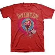 Mens Nickelodeon Invader Zim Shirt - Retro Nick Invader Zim tee - Classic Nick Graphic T-Shirt (Red, Medium)
