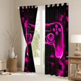 thumbnail image 3 of Manfei Boys Game Console Curtains Pack of 2 (42x84 Each), Pink Rectangle Geometric Curtains Blackout, Modern Video Gaming Bedroom Curtains, Window Curtains Room Decor, 3 of 6
