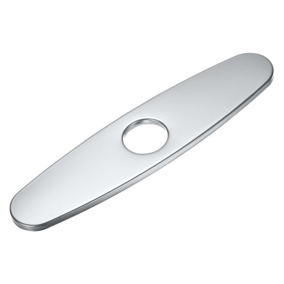 Faucet Deck Plate, 10" 304 Stainless Steel Oval Hole Cover Deck Plate Escutcheon for Bathroom/Kitchen Sink Faucet [Electroplating Silver Tone ]