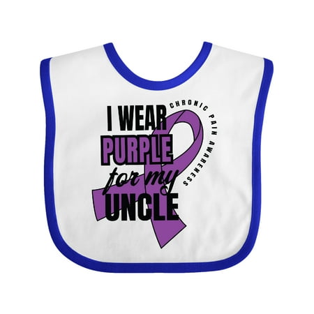 

Inktastic Chronic Pain I Wear Purple For My Uncle Gift Baby Boy or Baby Girl Bib