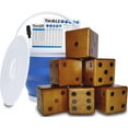 thumbnail image 5 of Giant Yard Dice - Stained Yardzee and Yard Farkle Dice Set (All Weather) Roll Bucket and Scorecard - Includes 6 Dice, Dry Erase Scorecard W/Marker, Roll Bucket, Lid for Storage (Dark Stain), 5 of 5
