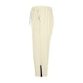 thumbnail image 6 of Fnooota Cotton Linen Capri Pants for Men, Casual Summer Elastic Waist Relaxed Fit Mens Capris Beige Size L, 6 of 7