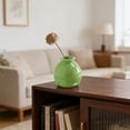 thumbnail image 4 of 1 Pc Round Mini Ceramic Vase Wide Mouth Small Vase for Dried Flowers Hydroponics Home Decor 7cm, Green, 4 of 8