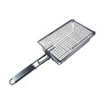 thumbnail image 1 of Cesta para parrilla de barbacoa, rejilla de hierro para barbacoa, mango grande plegable, cesta de malla antiadherente para acampar, cocinar al aire, 1 of 8