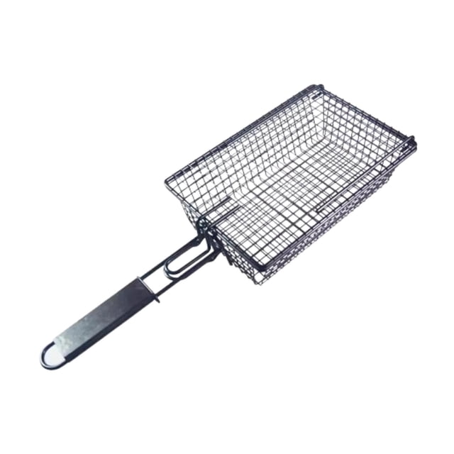 Cesta para parrilla de barbacoa, rejilla de hierro para barbacoa, mango grande plegable, cesta de malla antiadherente para acampar, cocinar al aire