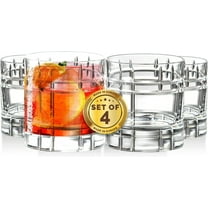 Barski Whiskey Glasses - Double Old Fashioned Rocks Glass - Set of 4 Lowball Tumbler - DOF Crystal Glass Tumblers - For Scotch - Bourbon - Water - Beverage - Drinking Glasses - 11 oz - Made in Europe