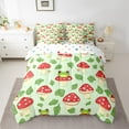 thumbnail image 2 of Manfei Green Frog Prince Bedding Comforter Set 7pcs, Jungle Cartoon Mushroom Queen Bedding Sets, Kawaii Animal Reversible Queen Sheet Sets, Super Cozy Room Decor, 2 of 7