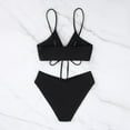 thumbnail image 5 of Siilsaa Women's High Cut String Triangle Bikini Set Swimsuits Sexy Bathing Suits 4 Piece Black,S, 5 of 5