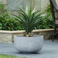 thumbnail image 1 of Luxen Home WHPL1137 9.75 in. Round Light MgO Planter, Gray, 1 of 1