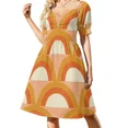 thumbnail image 1 of Nouvelle Robe Sans Manches Mid Mod Orange midcentury pour Femmes 2024 Vêtements d'Été, 1 of 5
