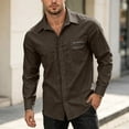 thumbnail image 7 of Cmfcve Button Down Shirts for Men Long Sleeve Solid Office Work Tops Lapel Collar Casual Loose Fit Classic Shirts, 7 of 7