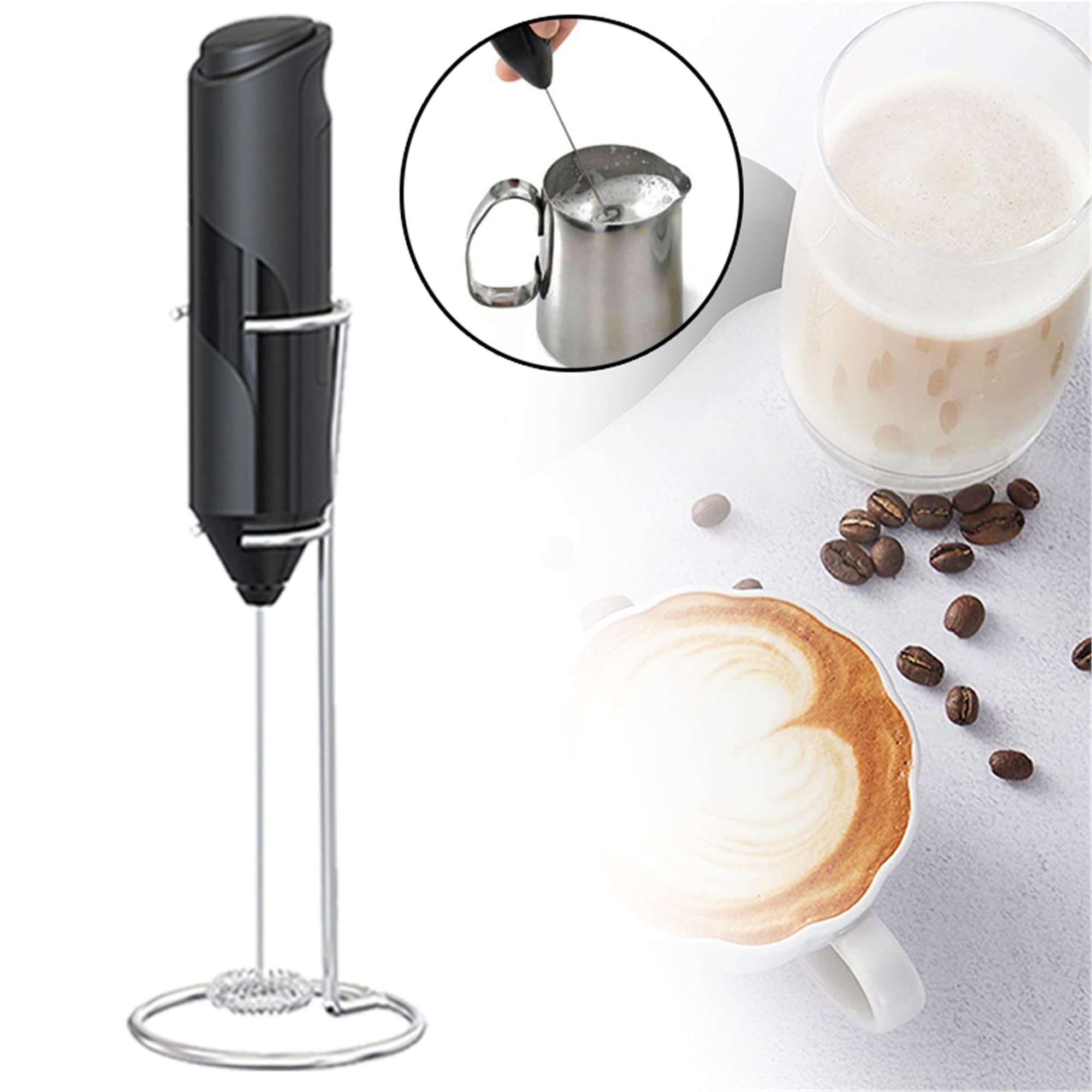 Elbourn Portable Mini Drink Mixer Cappuccino Maker Coffee Latte Milk Frother Plastic 1/2Pcs