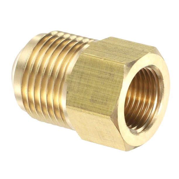 Adaptador reductor de conector de flare hembra de 3/8'' x flare macho de 5/8'' de Uxcell, tono de latón