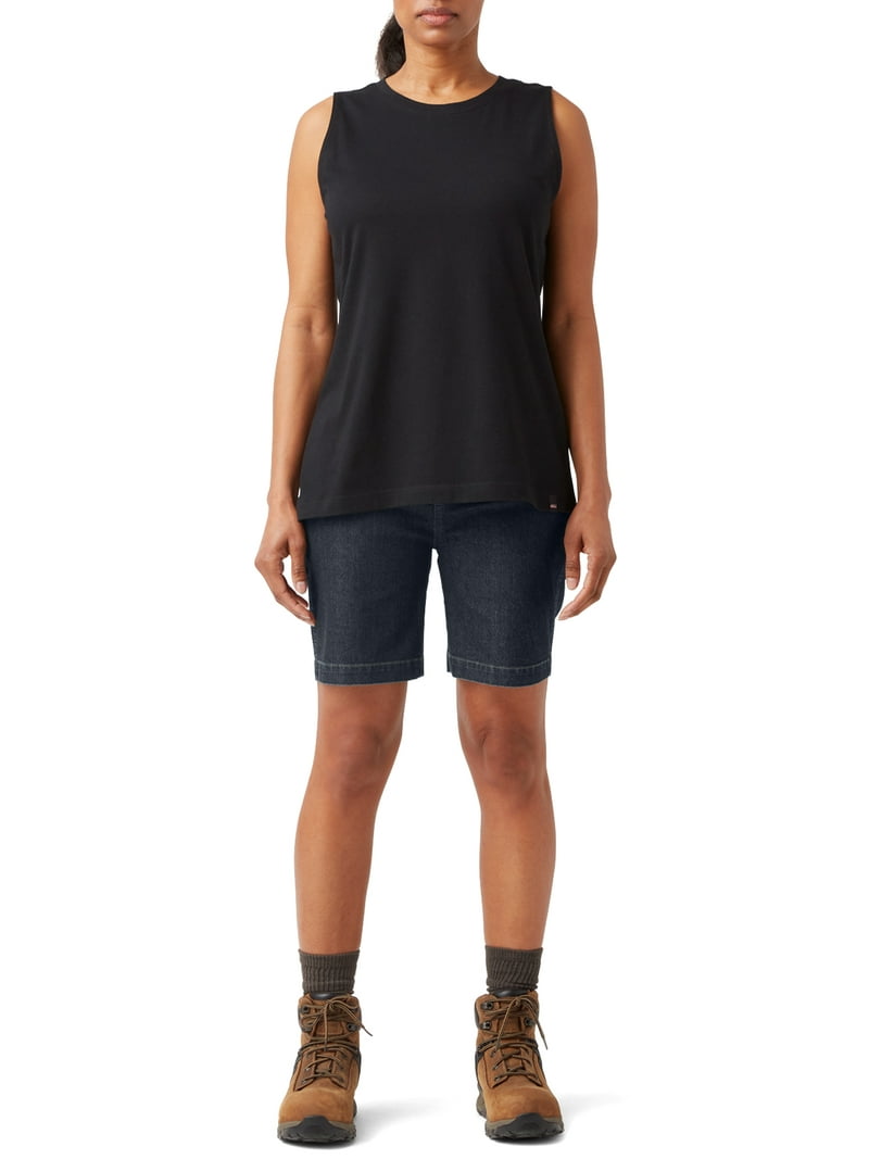 Genuine Dickies women's Slimming FLEX Denim Carpenter Shorts