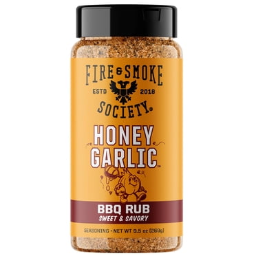 Fire & Smoke Society Honey Garlic BBQ Rub, BBQ Seasoning, 9.5 Ounce Mixed  Seasonings Blend