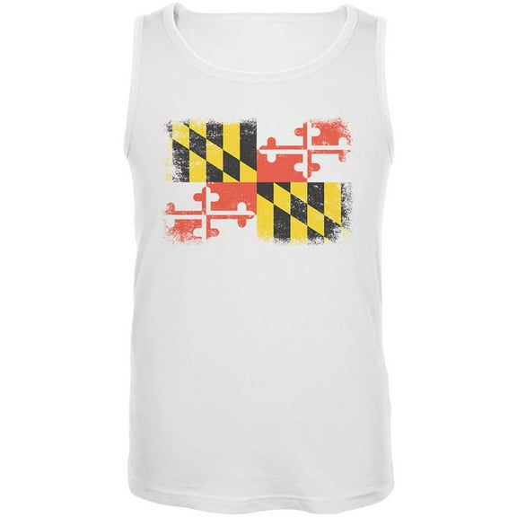 Born and Raised Maryland State Flag Mens Tank Top White SM
