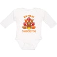 thumbnail image 3 of Inktastic My First Thanksgiving with Football Turkey Boys or Girls Long Sleeve Baby Bodysuit, 3 of 5
