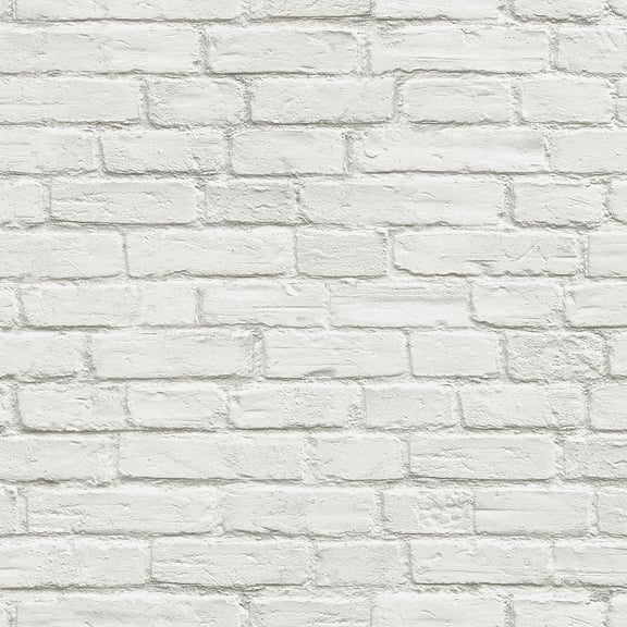 NextWall Vintage Whitewashed Faux Brick Peel and Stick Wallpaper