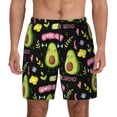 thumbnail image 2 of Picia Avocado Work Out pattern Mens Swim Trunks with Compression Liner Stretch Beach Shorts Quick Dry with Zipper Pockets No-Chafing Board Shorts-Small, 2 of 9