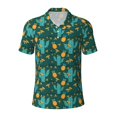 thumbnail image 2 of Daiia Pineapple And Cactus Pattern Men’s Polo Shirts,Solid Deck Shirt,Classic Fit, Breathable Cotton Polo for Casual and Sport Wear-Large, 2 of 7