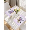 thumbnail image 5 of Purple Rose Antlers Placemats Set of 4, Abstract Art Fancy Flowers Stars Placemats for Dining Table, Place Mats for Kitchen Tabletop, Waterproof Wipeable Dining Table Mats Set, 5 of 9