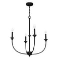 thumbnail image 2 of Hunter - Southcrest 4-light Matte Black, Large Chandelier, Dimmable, Casual Style, Candle Shaped, for Bedrooms, Dining, Living Rooms - 19636, 2 of 7