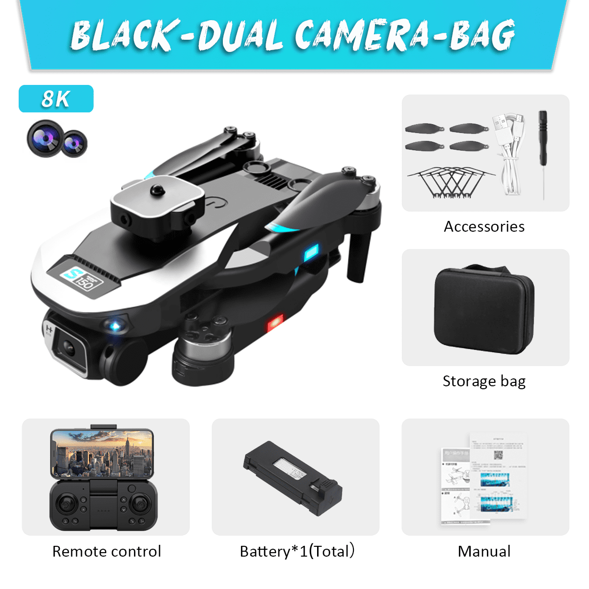 S150 Drone HD Dual Camera Professional Aerial Photography Obstacle