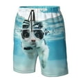thumbnail image 4 of Pofeuu Swimming Cat Goggles Prin Men's Swim Trunks Quick Dry Bathing Suit Swimming Board Shorts Mesh Lining Beach Swimwear-3X-Large, 4 of 6