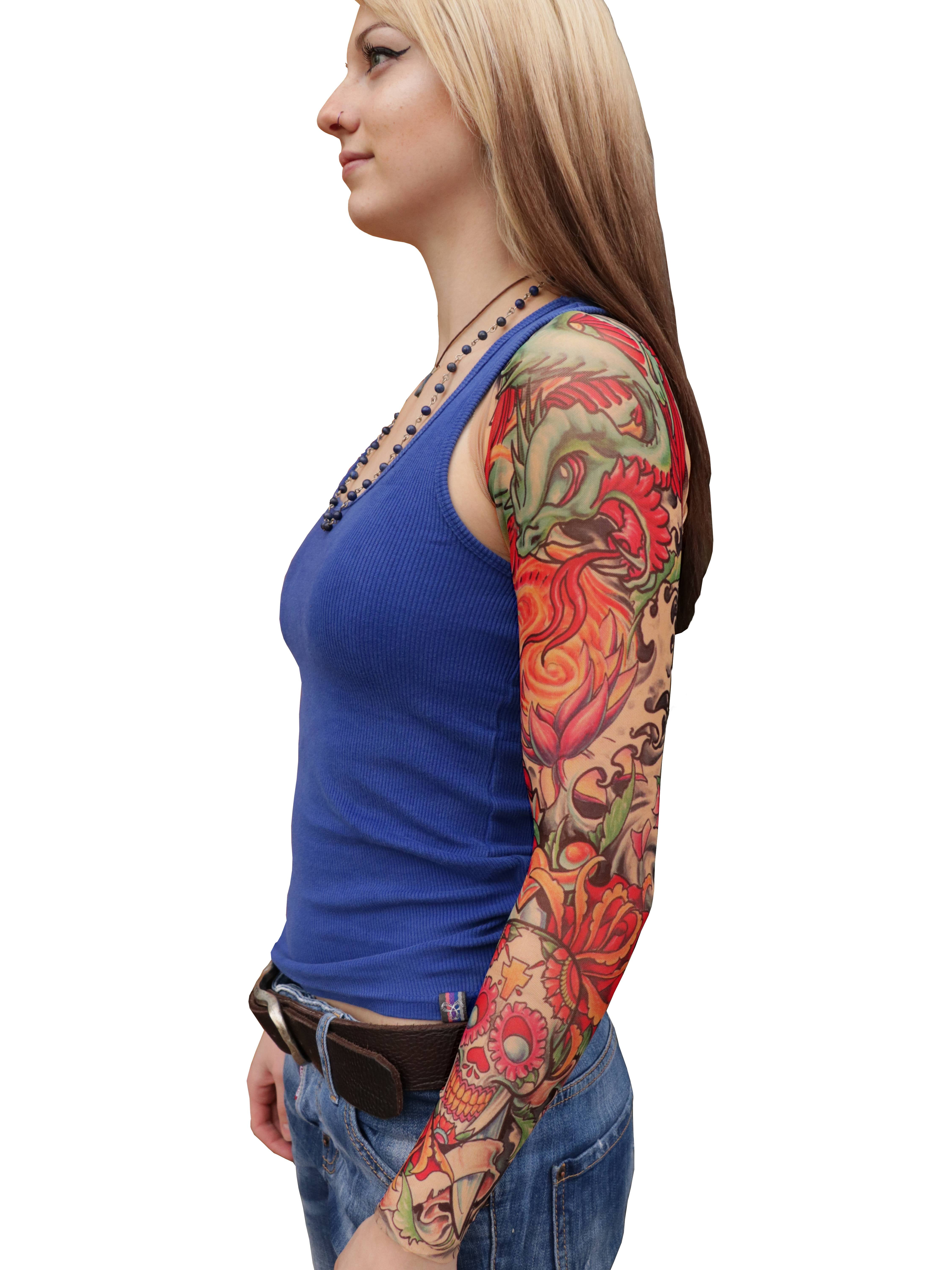 Wild Rose Ladies Tattoo Shrug Sugar Skull Skeleton Sleeves Day Of The Dead Tan X Large Walmart Com Walmart Com