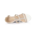 thumbnail image 4 of BLISSFUL STEP Women's Rhinestone Ankle Strap Stiletto High Heel Sandals White (Size 8), 4 of 6