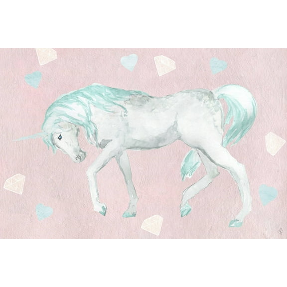 Marmont Hill Green Pastel Unicorn Canvas Wall Art
