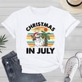 thumbnail image 2 of WEIWEN Christmas In July Tops for Women Trendy 2026 Funny Melting Snowman Surfer Beach T Shirts Womens Summer Outfits Holiday Short Sleeve Graphic Tees White, S, 2 of 5