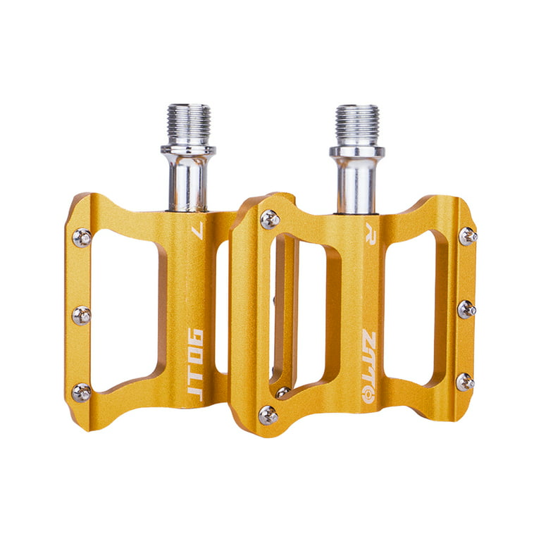 At læse Bugsering kontroversiel ZTTO 1 Pair Alloy Bicycle Flat Pedal Steel Axis 32 Spikes Bike Pedals  Cycling Replacing Cycle Part Accessories Supplies Gold - Walmart.com