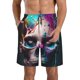 thumbnail image 1 of Balery Modern Abstract Colorful Skull B Traje de Baño Estilo Hawaiano para Hombre, Shorts de Secado Rápido con Bolsillos-Medium, 1 of 6