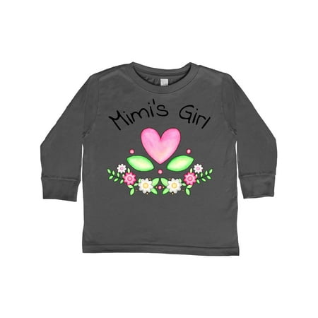 

Inktastic Mimi s Girl- heart flowers Gift Toddler Toddler Girl Long Sleeve T-Shirt