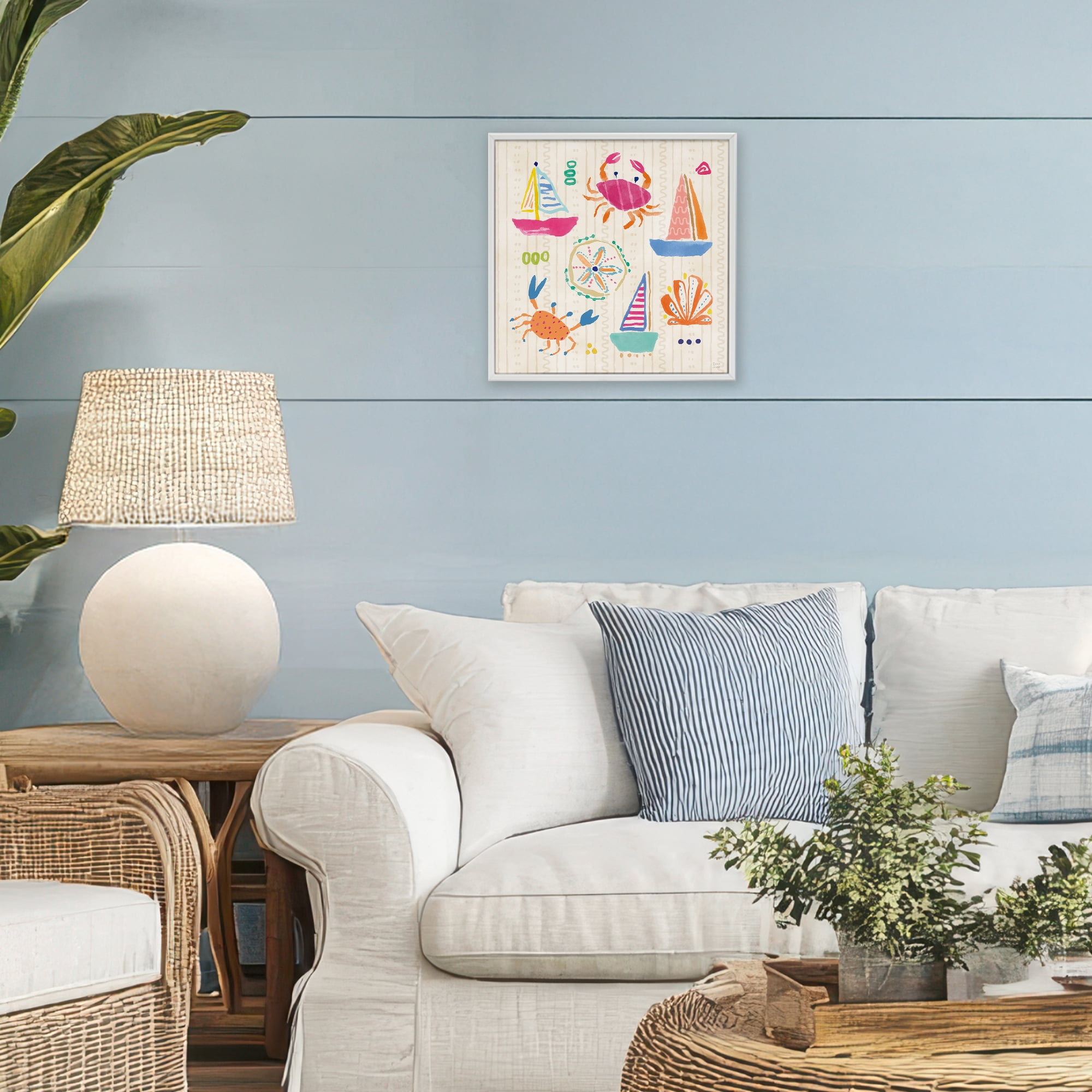 Stupell Industries Nautical Fine In The Sunshine White Framed Giclee Art, design by Dina June