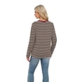 thumbnail image 5 of WIHOLL Womens Striped Long Sleeve Shirts Spring Outfits 2026 Striped Tops Fashion Clothing Ribbed Crewneck Tee Blouses, 5 of 8