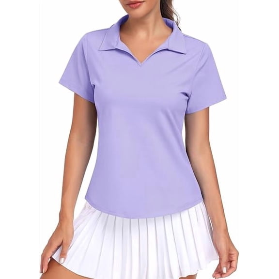 JoyGirl Womens Polo Shirts Golf Shirt Collared V-Neck Short Sleeve Tennis Shirt UPF 50 Quick Dry Moisture Wicking Golf Tops