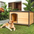 thumbnail image 3 of Gymax Wood Dog  House Extreme Weather Resistant Pet Log Cabin Home Outdoor Large, 3 of 10