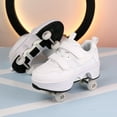 thumbnail image 5 of Boys Girls 2-in-1 Roller Skates & Sneakers Unisex Retractable Wheels Outdoor Fun & Fitness Kick Roller Shoes Children Best Gift, 5 of 12