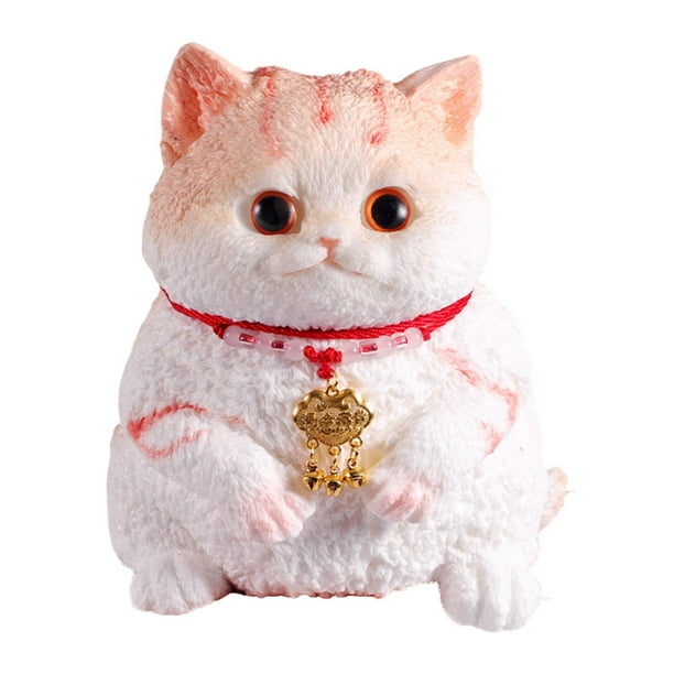 Lindo juguete antiestrés de gato, suave y relajante, ideal como decoración de mesa para niños y adultos. gato naranja