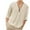 Khaki, variant on Men's Cotton Linen Henley Shirt Lace Up 3/4 Sleeve V Neck Casual Beach Hippie Shirts