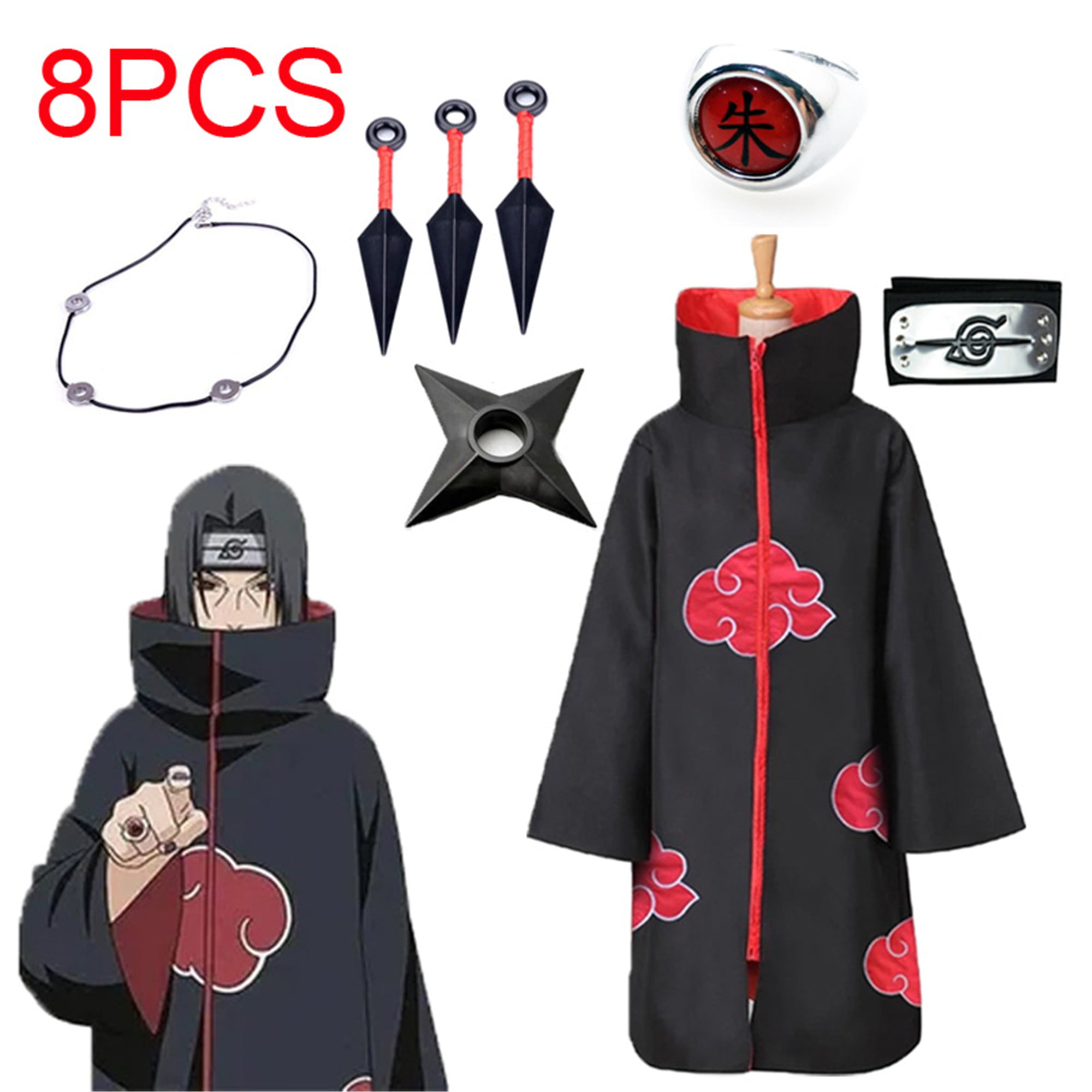 2020 New Akatsuki Uchiha Itachi Cloak Anime Cosplay Unisex Costume ninja NARUTO 