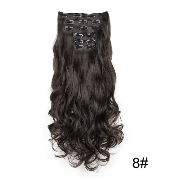 Typpkmm Extensiones De Cabello Negro De 24 "/ with 6 Unidades/Juego and Clip De 60cm