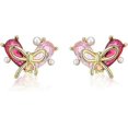 thumbnail image 1 of Pendientes de circonita cúbica en forma de corazón, pendientes de plata de ley con pasadores para mujer y niña., 1 of 5