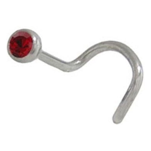 Nose Stud 316L Surgical Steel with Red Jewel