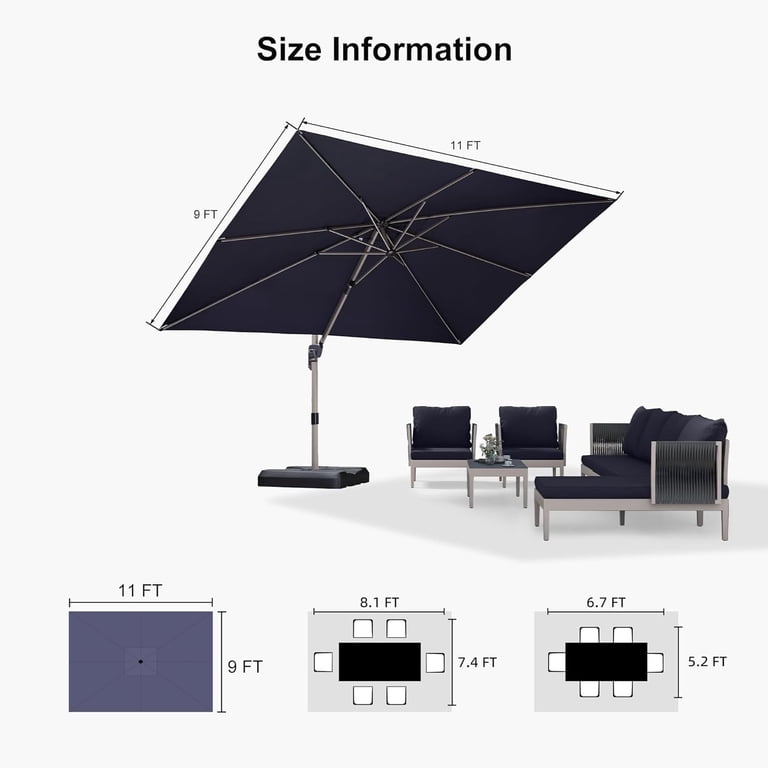 11 patio umbrella fabric replacement canopy red Treasure Garden 8'X11' Rectangular Umbrella Replacement Canopy  The Patio  Galaxy