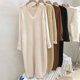 thumbnail image 2 of Vestido suéter de alta calidad para mujer, talla 10XL, 150kg, Color sólido, jersey con cuello en V, vestido largo grueso de otoño e invierno, 2 of 5