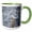 Green/White, variant on 3drose, Washington State, Seabeck. Snow-covered Bird House and Tree Limbs., 11oz Magic Transforming Mug